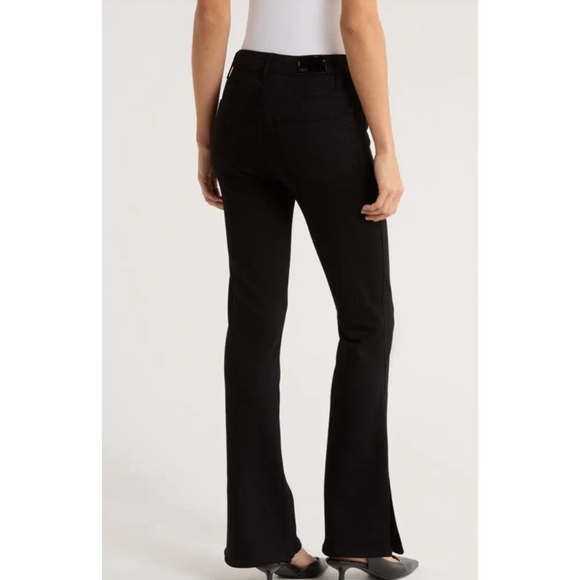 Women's PAIGE Black Shadow High Rise Laurel Canyon Bootcut Jeans Size 31 - Picture 5 of 11